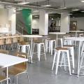 German European School Singapore | Product Seen: [Customised Laminate Tabletop + Traxtor Round Table Base, Brilliant-V1 Chair & Leo Barstool SH750 – Wood Seat]